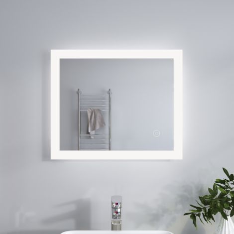 ELEGANT 600x500mm Frameless Illumiated LED Bathroom Mirror Light IP44 TOUCH
